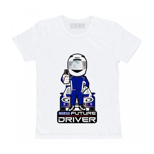 Sparco Kinder-T-Shirt Future Driver weiß