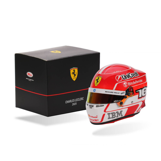 Scuderia Ferrari 2025 Miniaturhelm 1:2 Charles Leclec