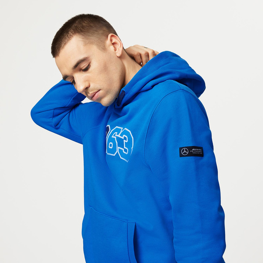 Herren Hoodie George Russell Hoodie Blue Mercedes AMG F1 