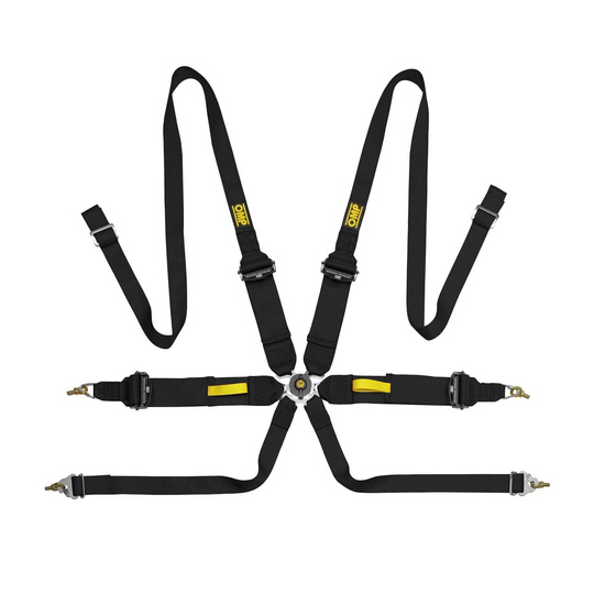 OMP 6-Punkt-Gurt Saloon Pull Up schwarz (FIA)