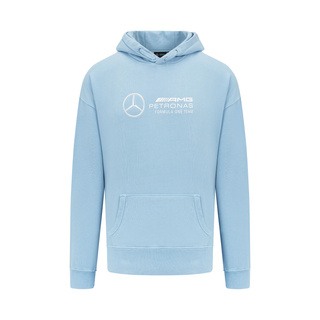 Herren Retro Hoodie Blue Mercedes AMG F1