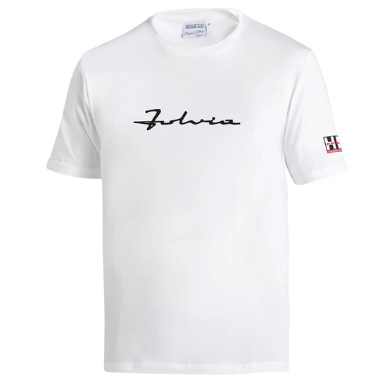 Sparco T-Shirt Lancia HF Fulvia Logo weiß