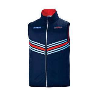 Sparco Herren Weste Stripe Martini Racing Marineblau