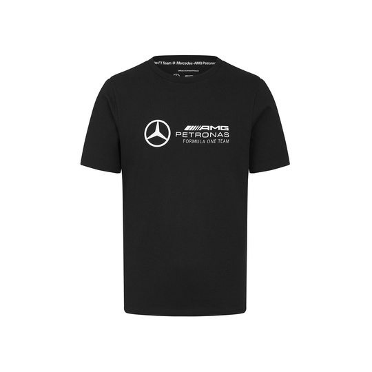 Mercedes AMG F1 2024 Herren T-Shirt mit großem Logo Schwarz