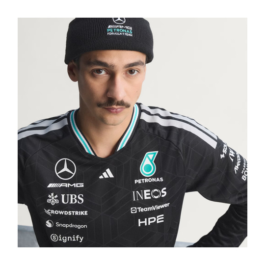 Mercedes AMG F1 2026 Langarmshirt Authentic Team schwarz