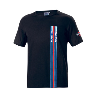 Sparco Herren T-Shirt Stripes Martini Racing Schwarz