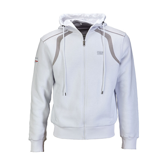 OMP Herren Kapuzensweatjacke Racing Spirit weiß