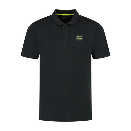 Aston Martin F1 2025 Herren Polo Tech Waffle Schwarz