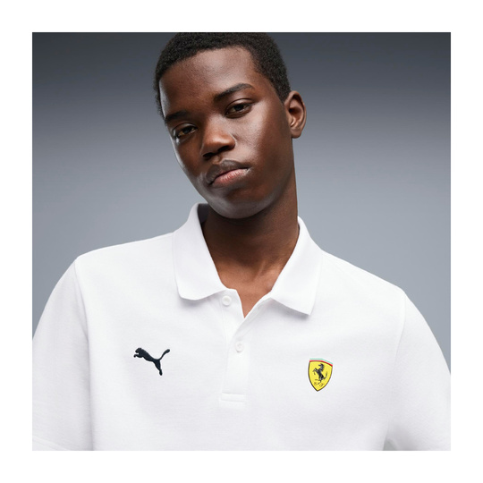 Scuderia Ferrari F1 2026 Poloshirt Logo weiß