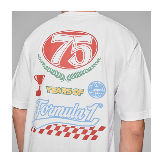 Formula 1 2025 Herren T-Shirt Legacy Graphic Weiß