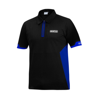 Sparco Poloshirt Zip MY22 schwarz/blau