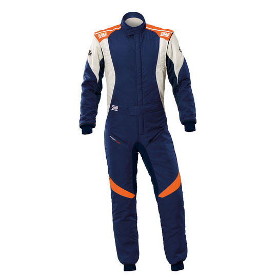 OMP Rennoverall FIRST EVO MY25 Marineblau-Orange (FIA)