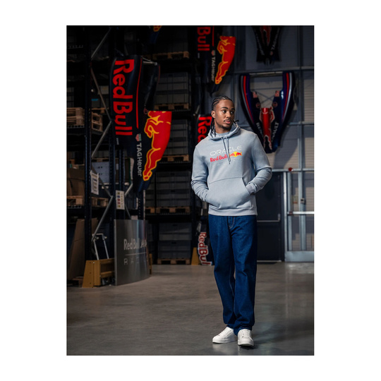 Red Bull Racing 2025 Herren Kapuzensweatjacke Logo Grau