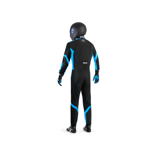 Sparco Kinder Kartoverall THUNDER Schwarz/Blau (FIA)