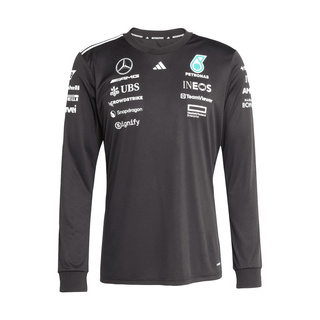 Mercedes AMG F1 2025 Herren Langarm-T-Shirt Team Schwarz