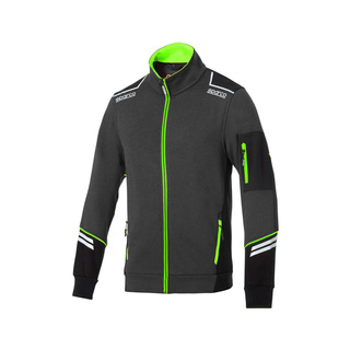Sparco Herren Kapuzensweatjacke TECH Grau-Grün