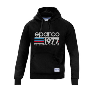 Sparco Herren Kapuzensweatjacke 1977 Schwarz