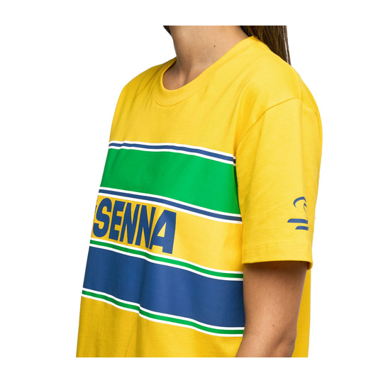 Ayrton Senna F1 2025 Herren T-Shirt Hashtag Gelb