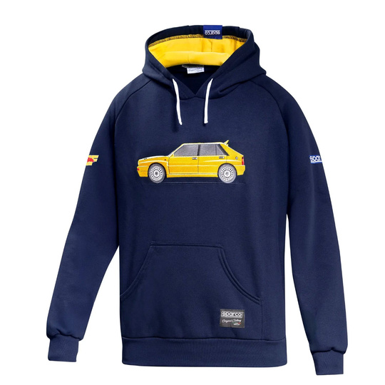 Sparco Kapuzenpullover Lancia HF Delta Integrale marineblau/gelb