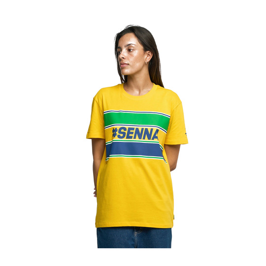Ayrton Senna F1 2025 Herren T-Shirt Hashtag Gelb