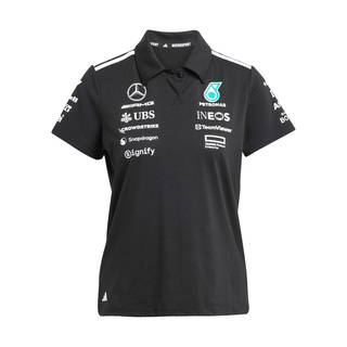 Mercedes AMG F1 2025 Damen Poloshirt Team Schwarz