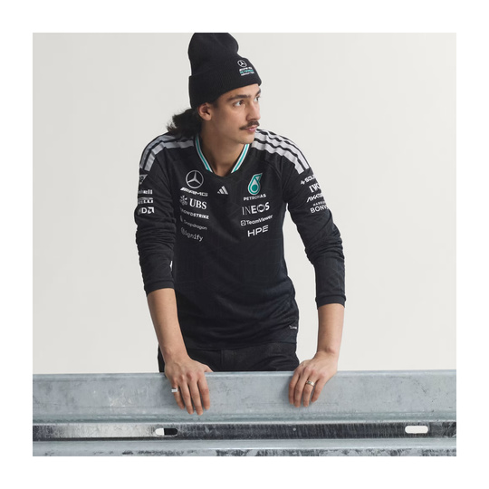 Mercedes AMG F1 2026 Langarmshirt Authentic Team schwarz