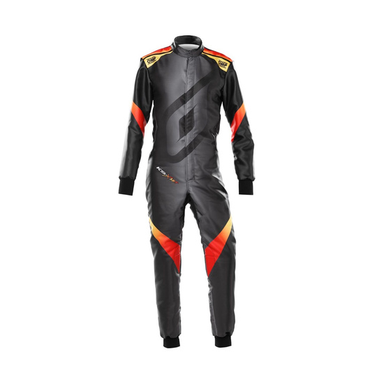 OMP Kinder Kartoverall KS-X Art 8877-2022 Schwarz-Rot (FIA)