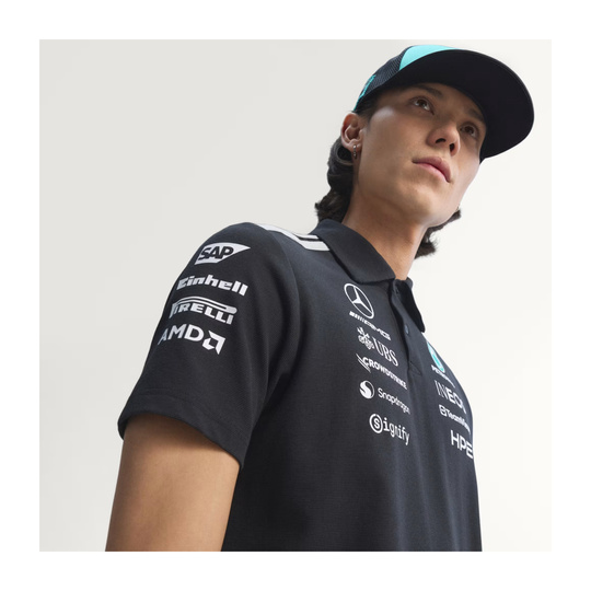 Mercedes AMG F1 2026 Team Poloshirt schwarz