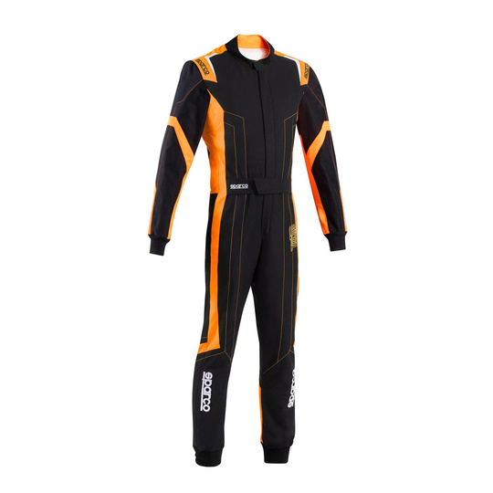 Sparco Kartoverall THUNDER Schwarz-Orange (FIA)