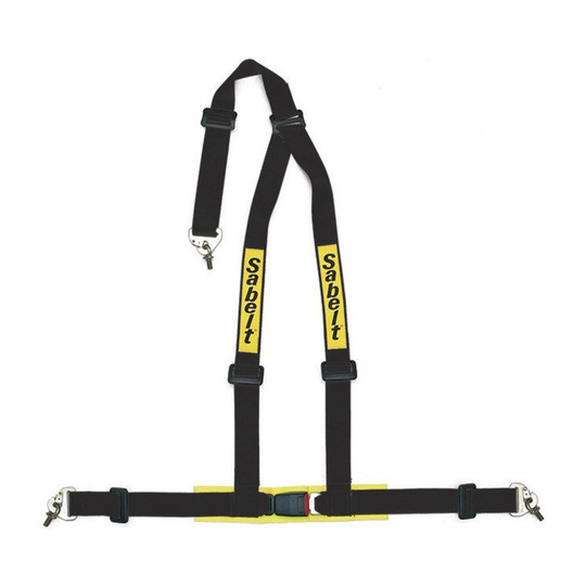 Sabelt 3-Punkt-Gurt 2" schwarz (ECE) Snap Hook
