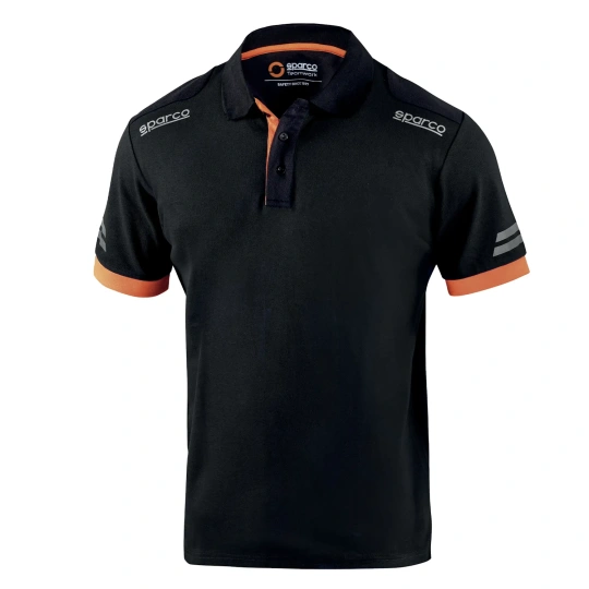 Sparco Poloshirt Tech schwarz/orange