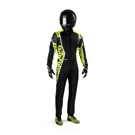 Sparco Kinder Kartoverall X-LIGHT K MY22 Schwarz-Gelb (CIK)
