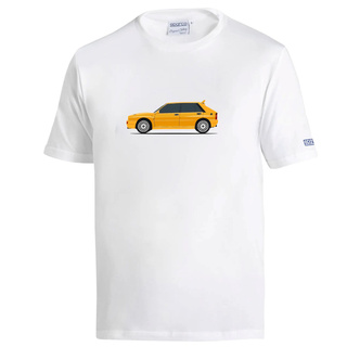 Sparco T-Shirt Lancia HF Delta Integrale weiß/gelb