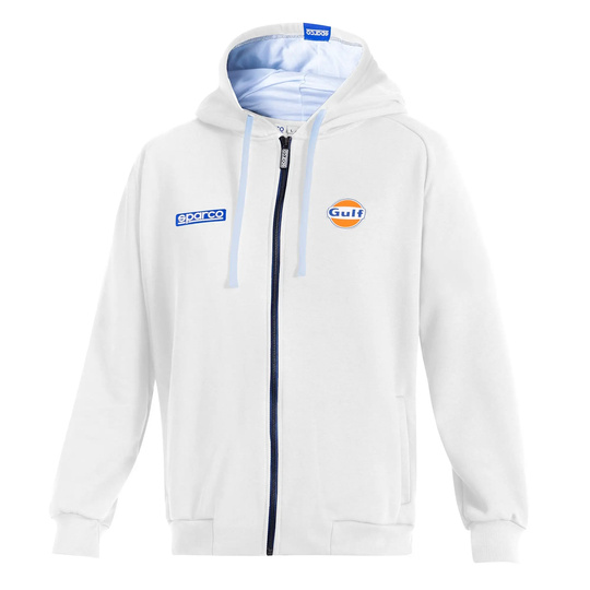 Sparco Herren Kapuzensweatjacke Full Zip GULF MY25 Weiß