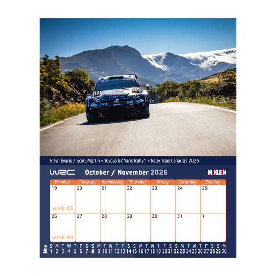 McKlein 2026 Desktop Rally Kalender - History meets the Present