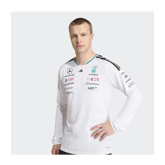 Mercedes AMG F1 2026 Langarmshirt Authentic Team weiß